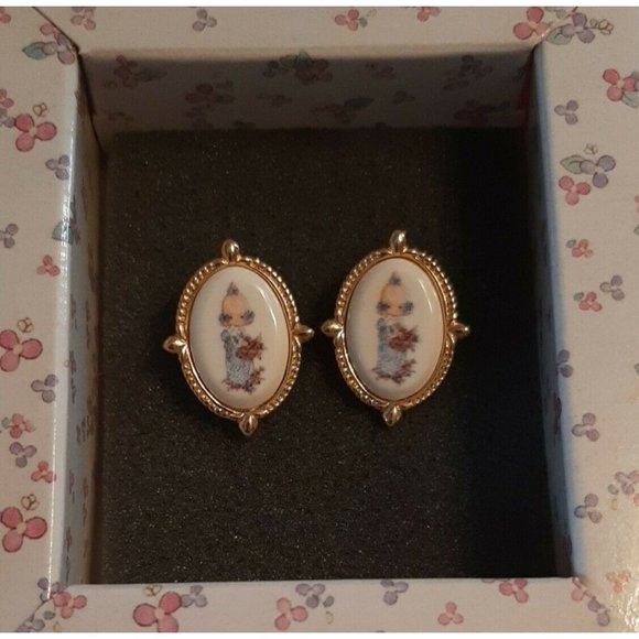 Avon Jewelry - Precious Moments Pierced Earrings Vintage Avon 1999 Surgical Steel Posts Boxed
